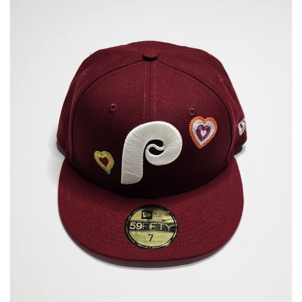 New Era 59FIFTY Philadelphia Phillies Red Chain Stitch Heart 7 1/2 Fitted Hat
